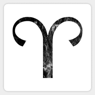 Aries Zodiac Horoscope in Distressed Black Design Magnet